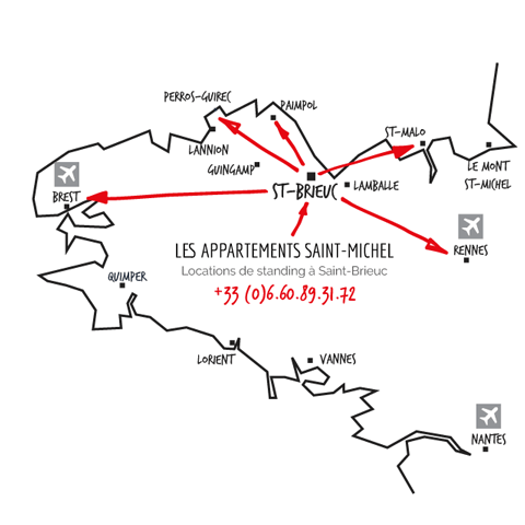 Localisation de Saint-Brieuc et sa région