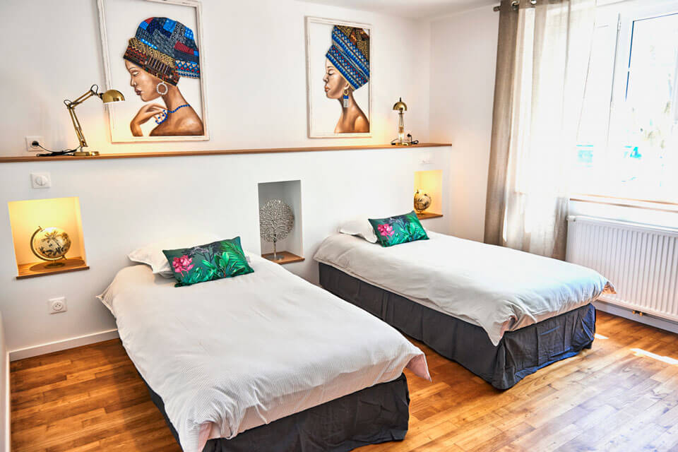 Chambre 2 lits 2 personnes, location de vacances à St-Brieuc, 22